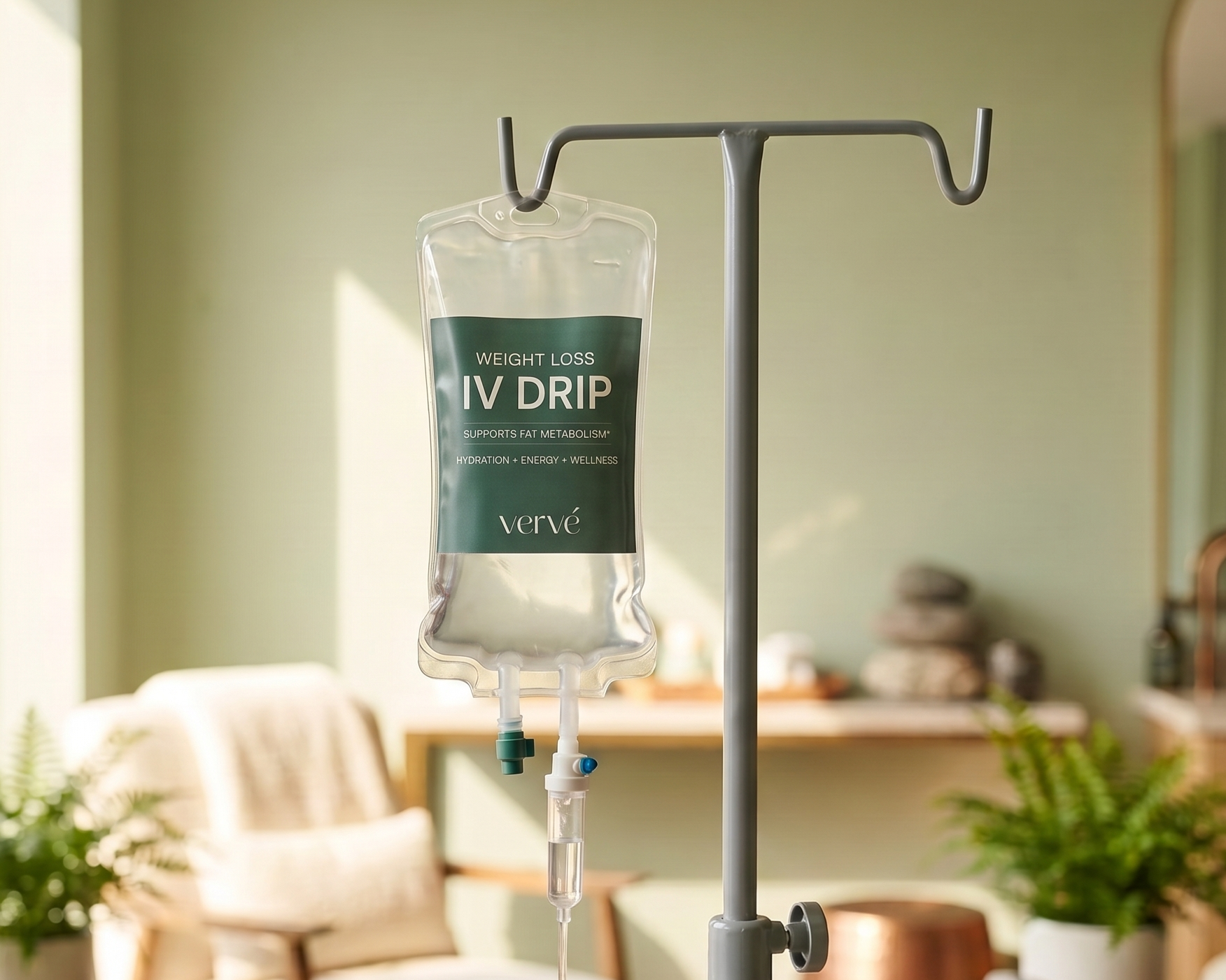 Vervé Wellness Weight Loss IV Drip in a wellness suite