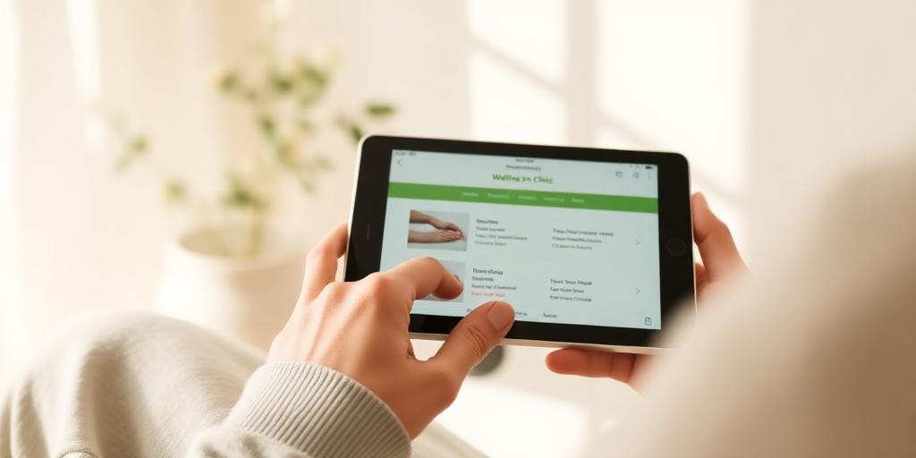 Browsing the Vervé Wellness treatment menu on a tablet